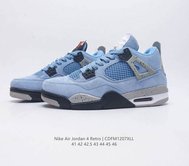 Velvet Nike Jordan 4 Aj4 retro casual sports culture basketball shoes adhere to the design concept of lightweight speed basketball shoes to reduce weight while improving comfort