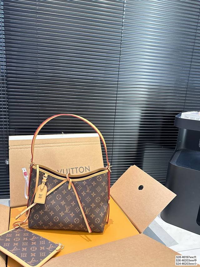 Large, medium, small with airplane box folding box Louis Vuitton lv Carryall new commuting bag with practical steel hardware Carryall V7 new style, can be worn diagonally or on one shoulder. Capacity guarantee, open magnetic suction buckle: