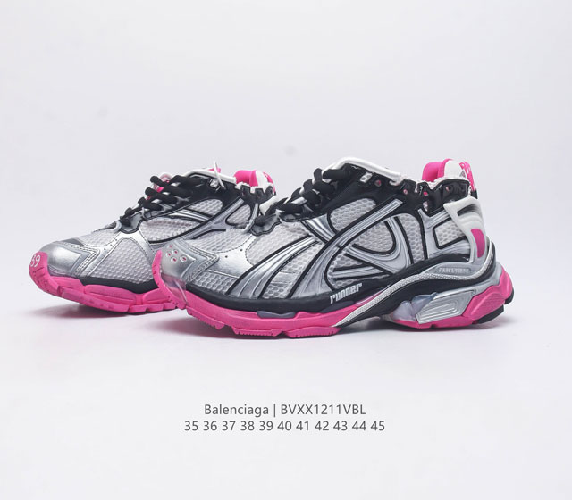 Balenciaga Balenciaga Runner Dad Shoes Comfortable Sports Running Shoes Non Leather Sports Shoes Mesh Material Wear Effect Shoe Head Edge Printed Size Back Floating Size Outer Printed Runner Logo Shoes