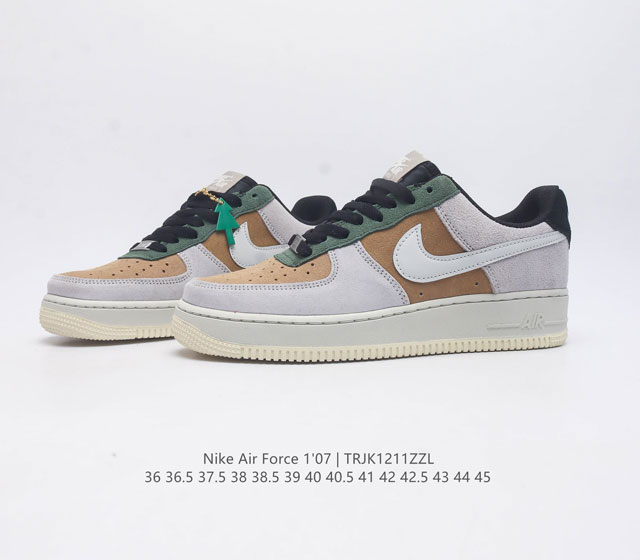 The top layer leather Nike Air Force 1 07 Air Force One Af1 low top versatile casual sports board shoe combines retro and modern appearance with soft and elastic cushioning performance and excellent midsole design