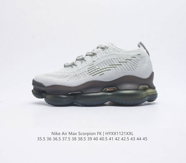 Company level Nike Air Max Scorpion Fk air cushioned sports shoes with thick soles and increased height for men and women. The next-generation air cushioned shoes are equipped with full-length air cushioned shoes, which will bring a wearing experienc