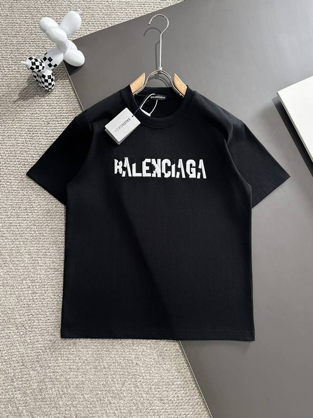 Balenciaga * 2024 Autumn Edition New Original High Version Balenciaga Fabric Made of 360g High Density Pure Cotton, Non Deformable and Non Shrinking Craftsmanship Introduction: Double line running collar ribbed back double layer precision imported gr