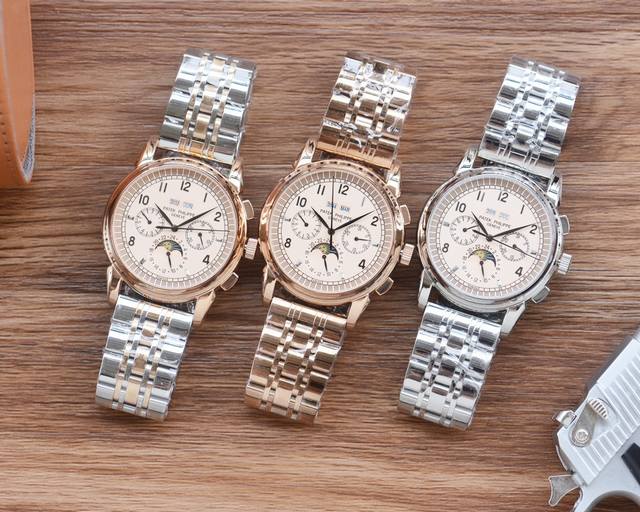 White leather gold leather white steel steel 410 men's beloved multifunctional watch latest: Patek Philippe's best design exclusive debut type: boutique men's watch strap: 316 stainless steel genuine cowhide strap movement: high-end fully automatic m