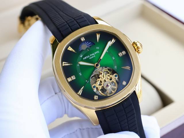 Patek Philippe PP Men's Watch Top Edition 316L Stainless Steel Case, with imported calf leather strap, equipped with fully automatic imported mechanical movement, mineral scratch resistant mirror glass, size: diameter 42Mm, thickness 12Mm, exquisite