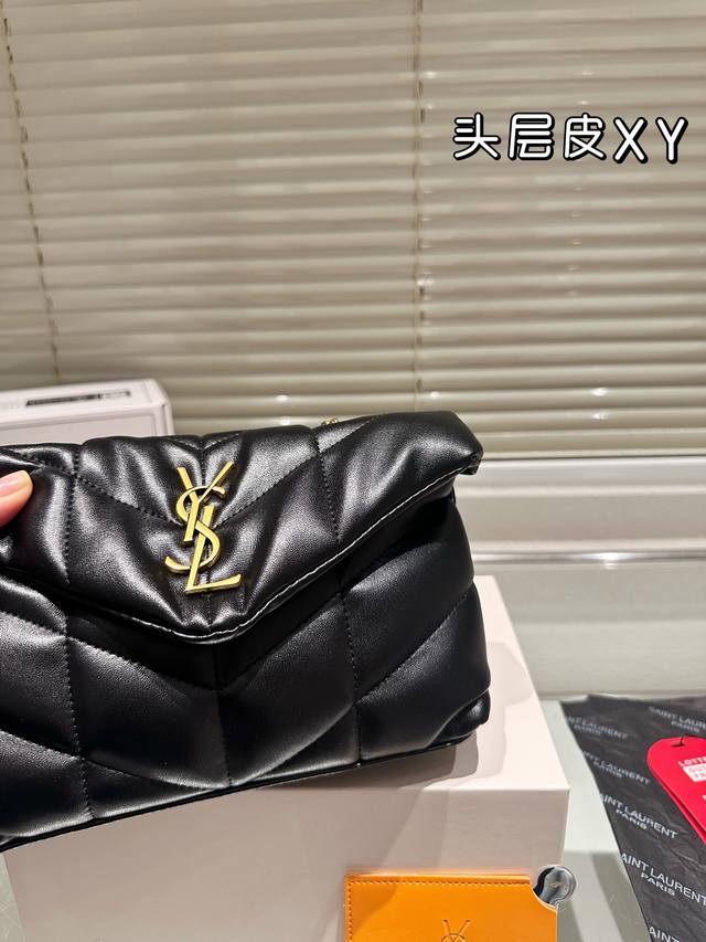 First layer cowhide Ysl Saint Laurent women's puffer quilted lambskin full set folding box packaging, this year's most worthwhile autumn and winter bag YSL soft and sticky cloud bag Yang Mi style YSL soft and sticky cloud bag Loulou bag review: