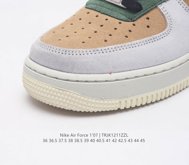 The top layer leather Nike Air Force 1 07 Air Force One Af1 low top versatile casual sports board shoe combines retro and modern appearance with soft and elastic cushioning performance and excellent midsole design