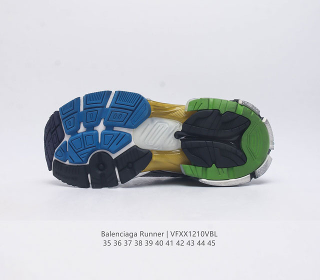 Balenciaga Balenciaga Runner Dad Shoes Comfortable Sports Running Shoes Non Leather Sports Shoes Mesh Material Wear Effect Shoe Head Edge Printed Size Back Floating Size Outer Printed Runner Logo Shoes
