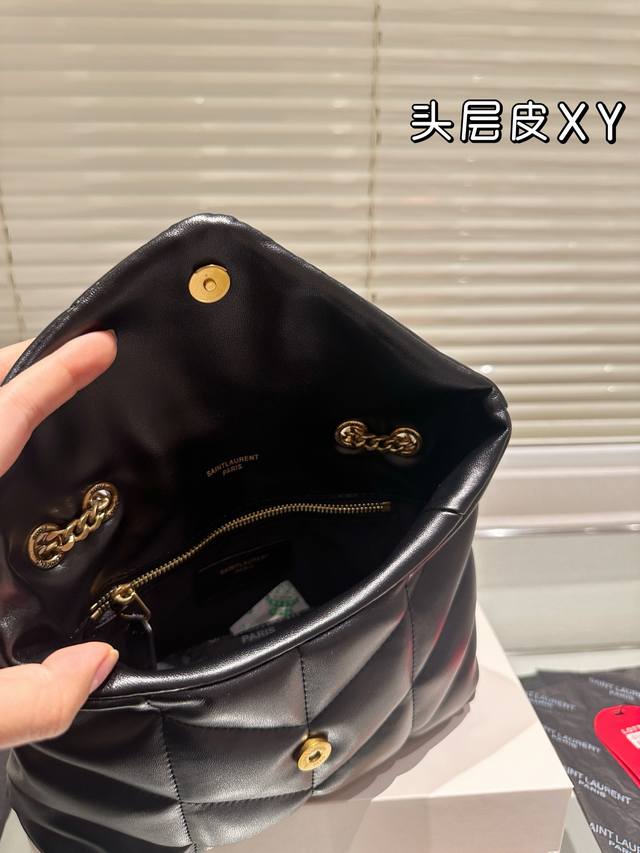 First layer cowhide Ysl Saint Laurent women's puffer quilted lambskin full set folding box packaging, this year's most worthwhile autumn and winter bag YSL soft and sticky cloud bag Yang Mi style YSL soft and sticky cloud bag Loulou bag review: