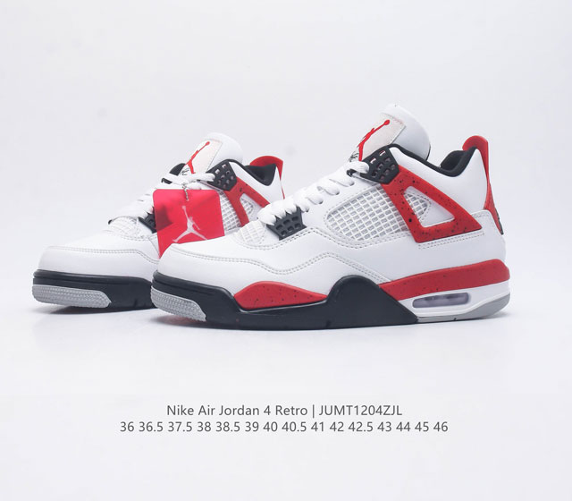 The Nike Air Jordan 4 Retro Og Michael Jordan AJ4 mid top retro casual sports culture basketball shoe adheres to the design concept of lightweight speed basketball shoes to reduce weight