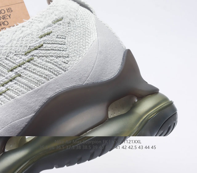 Company level Nike Air Max Scorpion Fk air cushioned sports shoes with thick soles and increased height for men and women. The next-generation air cushioned shoes are equipped with full-length air cushioned shoes, which will bring a wearing experienc