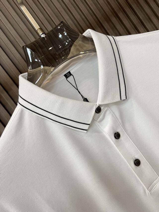 Armani 24SS new spring/summer short sleeved lapel T-shirt polo, the highest version custom high-end vermilion fabric simple and fashionable, thread color matching thread color super beautiful! Embroidered classic Gucci logo on the chest