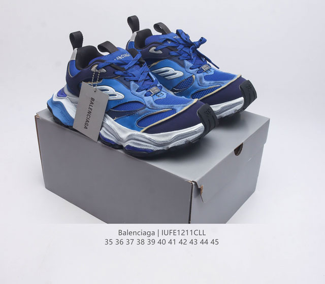 Company level Balenciaga 3XL latest sneaker series, 9th generation Balenciaga 3XL dad shoes, must-have for trendsetters, fast in dad shoes, old men's and women's styles, 9th generation dirty shoes with mesh fabric, thick soled high rise low cut coupl