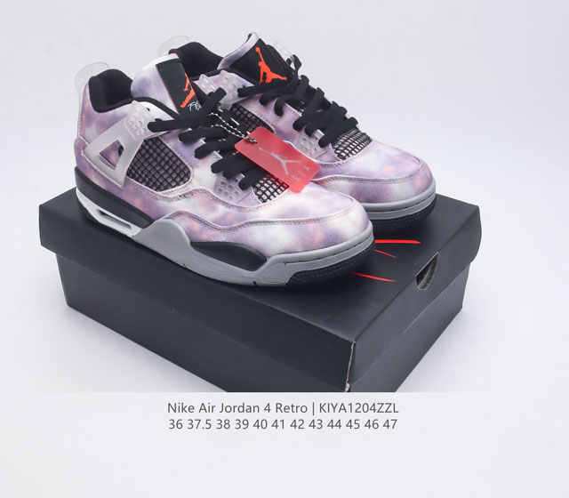 The Nike Air Jordan 4 Retro Og Michael Jordan AJ4 mid top retro casual sports culture basketball shoe adheres to the design concept of lightweight speed basketball shoes to reduce weight