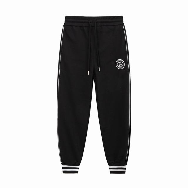 GUCCI GUCCI set with double G icon ankle strap, LoGO logo embroidered pants, high-quality vermilion yarn with double-layer composite cotton, special feel, super texture, comfortable, soft, breathable, casual loose fit, trendy unisex pants color:
