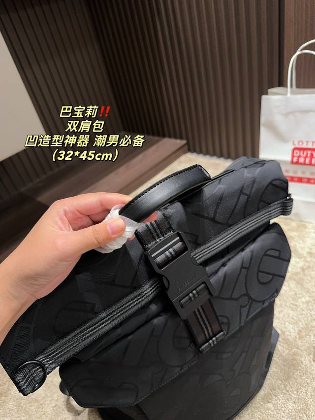 Size 32.45 Burberry Backpack Burberry Burberry Latest Exclusive Logo Recycled Polyester Fiber Thai Cool~Concave Photo Type Artifact Trendy Men's Essential Temperament Up Up!!!: