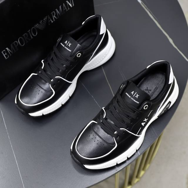 Brand: Armani ARM NI Standard Code: 38-44 45 Customized Grade: Same as on official website Material: Original fabric Comfortable and breathable inner foam Lightweight and wear-resistant outsole Style Category: Men's fashion casual shoes Running sport