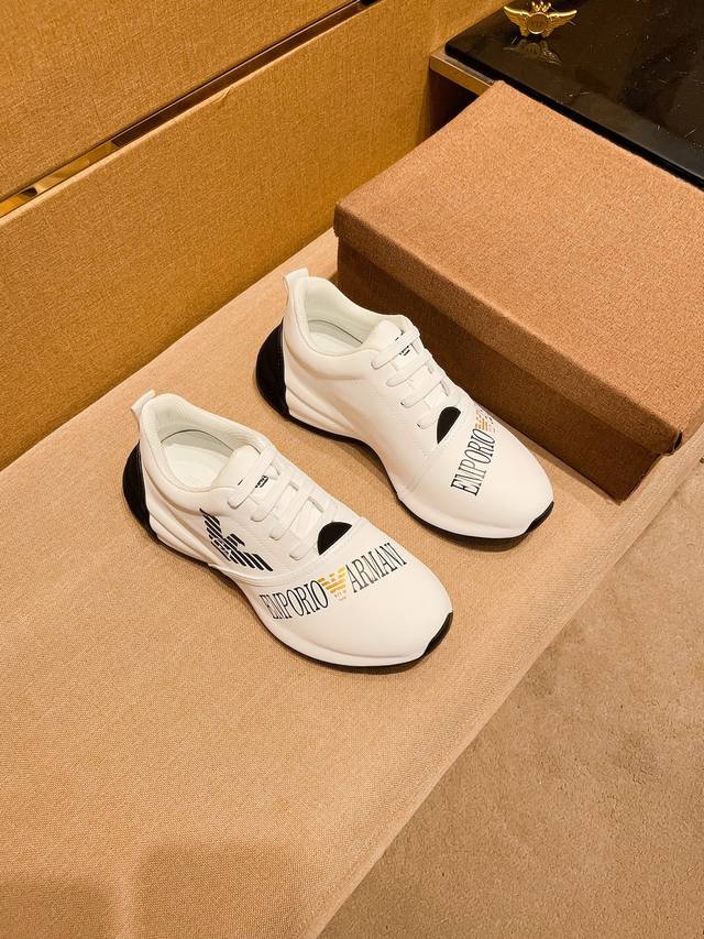 Factory approved Armani men's shoes high-end brand official website 1:1 latest masterpiece: The upper is made of original Italian official website special technology fabric, matched with original comfortable and breathable inner lining, and the origi