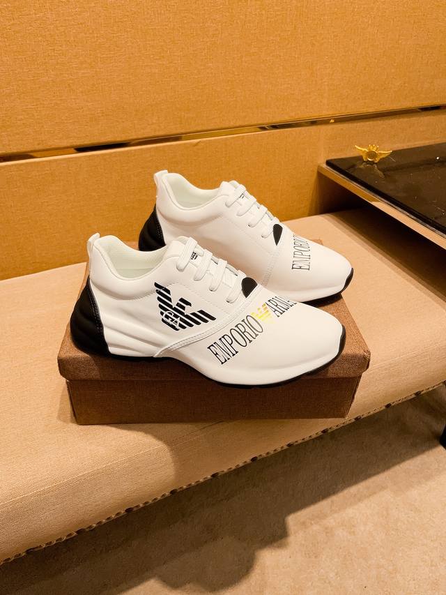 Factory approved Armani men's shoes high-end brand official website 1:1 latest masterpiece: The upper is made of original Italian official website special technology fabric, matched with original comfortable and breathable inner lining, and the origi