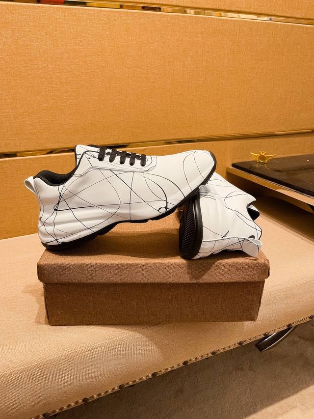 Factory approved Armani men's shoes high-end brand official website 1:1 latest masterpiece: The upper is made of imported Italian top layer cowhide, the original version is comfortable and breathable, and the original designated anti slip outsole ins