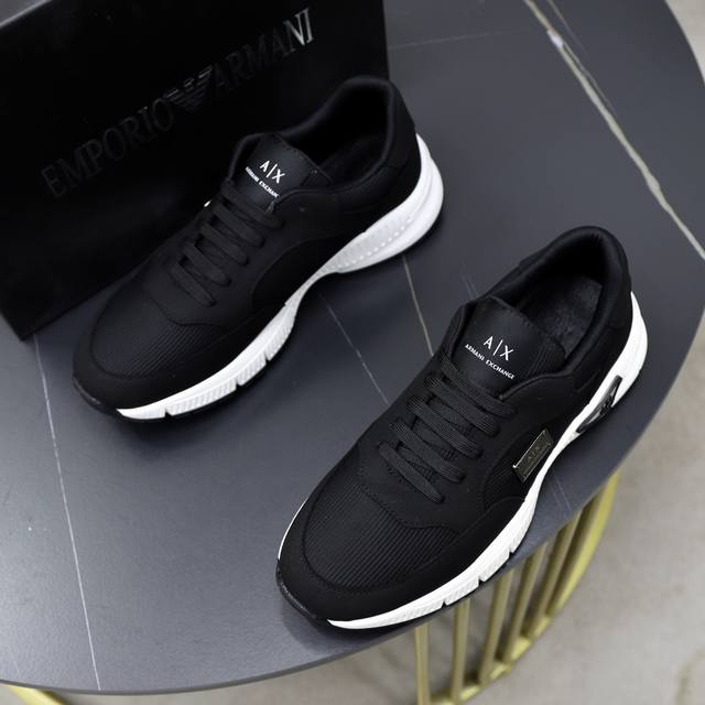 Brand: Armani ARM NI Standard Code: 38-44 45 Customized Grade: Same as on official website Material: Original fabric Comfortable and breathable inner foam Lightweight and wear-resistant outsole Style Category: Men's fashion casual shoes Running sport
