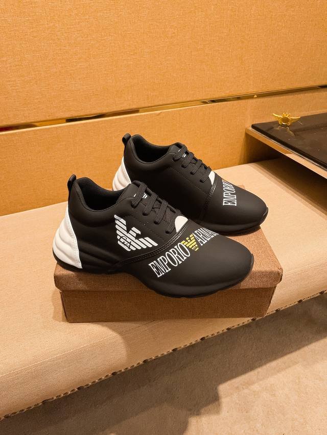 Factory approved Armani men's shoes high-end brand official website 1:1 latest masterpiece: The upper is made of original Italian official website special technology fabric, matched with original comfortable and breathable inner lining, and the origi