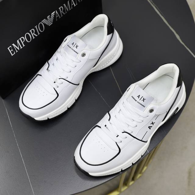 Brand: Armani ARM NI Standard Code: 38-44 45 Customized Grade: Same as on official website Material: Original fabric Comfortable and breathable inner foam Lightweight and wear-resistant outsole Style Category: Men's fashion casual shoes Running sport